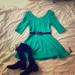 3/4 sleeve skater dress
